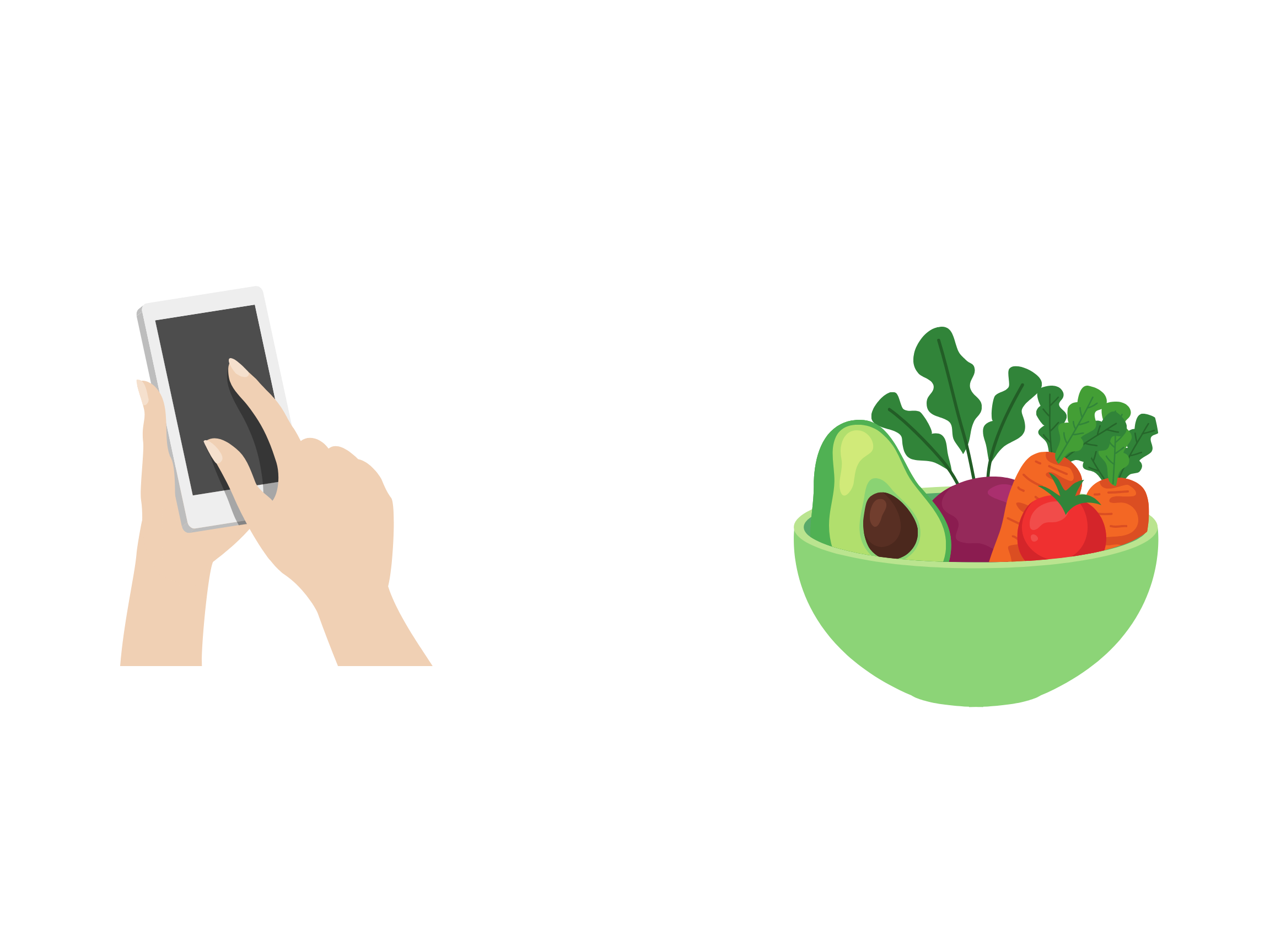 showcase of phone typing leading to produce